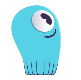 ScyllaDB Mascot Looking Up